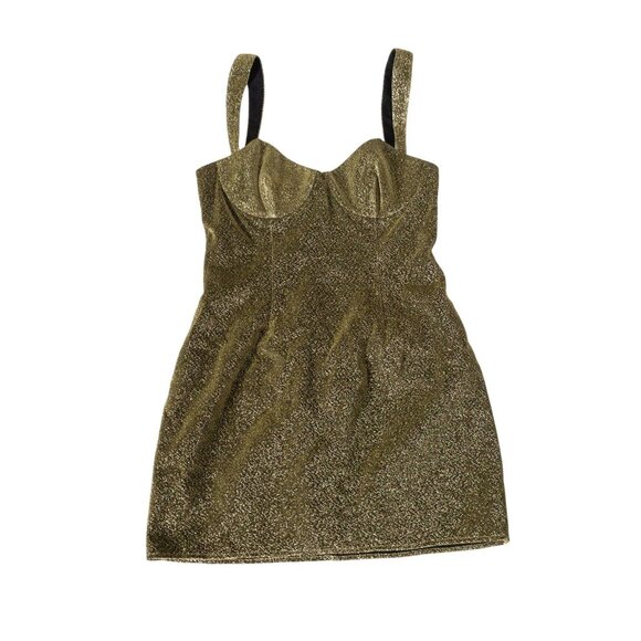 Boskemper Gold Glitter Mini Dress SZ S New Years Party Dress - Picture 9 of 11